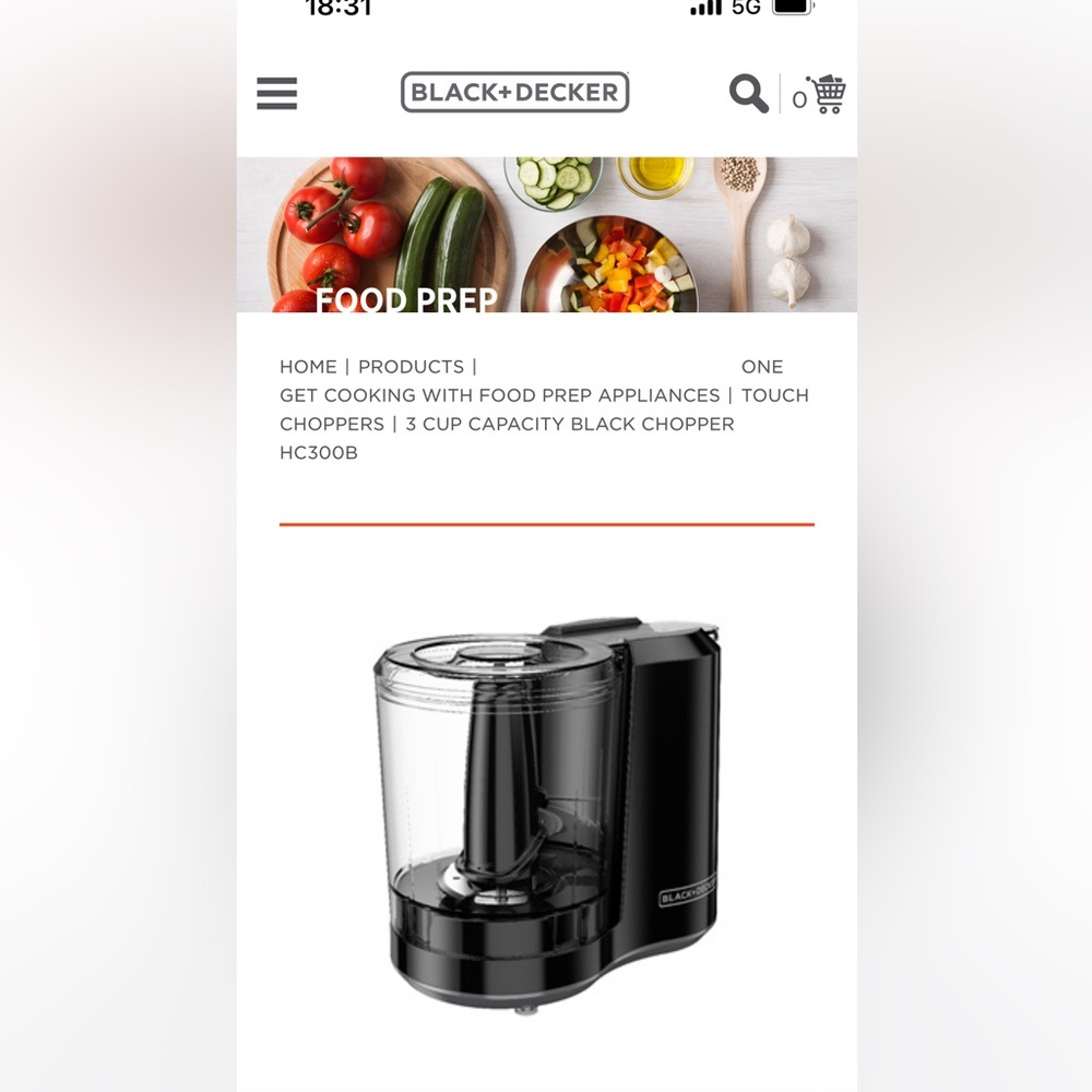 Black & Decker Fresh Prep Chopper - Black and Clear